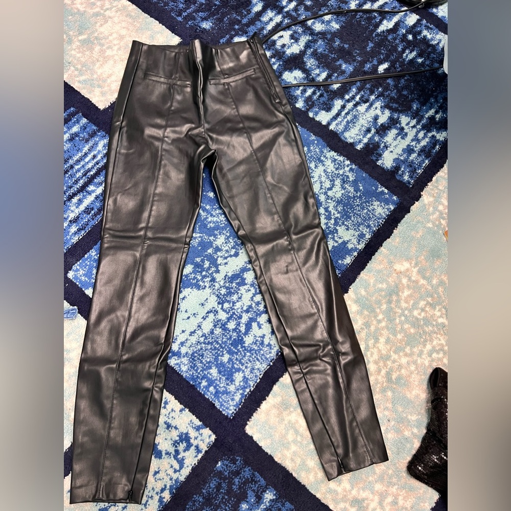 Zara Faux Leather black Leggings.